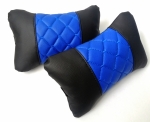 Комплект от 2 броя универсални възглавници авто възглавничка за врат за по-добър комфорт при дълъг път с автомобил синьо - черно
