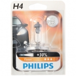 1 брой Халогенна крушка за фар H4 +30% светлина 60 / 55W 12V P14 / 5s  Philips