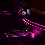 LED ЛЕД Диодна интериорна светеща лента за табло лилава светлина 12V 1м амбиентно осветление
