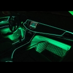 LED ЛЕД Диодна интериорна светеща лента за табло зелена светлина 12V 1м амбиентно осветление