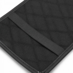 Универсален кожен калъф подложка за подлакътник на автомобил 29 cm x 17 cm черно с бял шев
