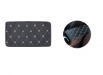Универсален кожен калъф подложка за подлакътник на автомобил 29 cm x 17 cm черно с бял шев