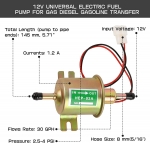 12V Електрическа външна горивоподкачваща помпа за ниско налягане