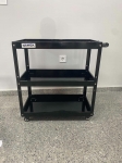 Помощна количка шкаф за инструменти на 3 нива с колелца черна