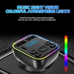12-24V Автомобилен bluetooth 5.0 FM трансмитер зарядно телефон безжичен хендсфри MP3 модулатор плейър аудио приемник PD Type-C Dual USB 3.1A бързо зареждане