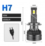 Комплект  от 2 броя LED ЛЕД диодни крушки H7 Х7 12V 120W 13000lm за фарове Canbus без грешки 6000К