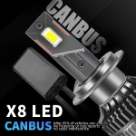 Комплект  от 2 броя LED ЛЕД диодни крушки H7 Х7 12V 120W 13000lm за фарове Canbus без грешки 6000К