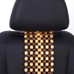 Универсален масажор масажна подложка за автомобилна седалка с дървени топчета бежово кафяво