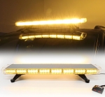 Мощна аварийна сигнална лампа 98 см 72 LED ЛЕД блиц маяк буркан лед бар 12-24V със 15 режима на работа жълта за пътна помощ платформа снегорин багер бус ван и др.