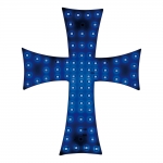 Сетодиоден светещ кръст син 84 LED ЛЕД 12V -24V 245 x 200 mm