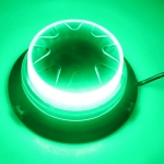 24W Лед Led Компактна Диодна Въртяща се Сигнална Аварийна Лампа Маяк Буркан с магнит и вендуза 12V - 24V с магнит Е9 E-Mark Зелена Светлина