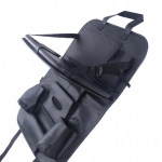 Мултифункционален органайзер за задната част на предна седалка на автомобил със сгъваема табла от черна еко чожа 