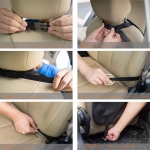 Мултифункционален органайзер за задната част на предна седалка на автомобил със 7 джоба от черна еко кожа