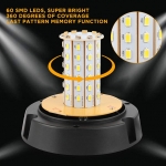 60 LED Лед Сигнална Лампа Аварийна Маяк Буркан 12V 24V С Mагнитно и Болтово Захващане