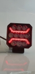 Универсална мощна LED ЛЕД диодна лампа халоген бяла светлина + червен габарит 15W 1500LM 12V - 24V E-mark за камион трактор ролбар АТВ джип земеделски и селскостопански машини и др.