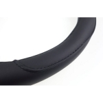Калъф за волан скосен d-shape от еко кожа универсален черен за автомобил 37-38cm