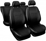 Универсални Кожени калъфи тапицерия за предни и задни седалки на автомобил кола пълен комплект от еко кожа в черно