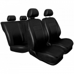 Универсални Кожени калъфи тапицерия за предни и задни седалки на автомобил кола пълен комплект от еко кожа в черно