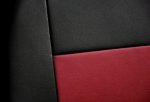 Универсални Кожени калъфи тапицерия за предни и задни седалки на автомобил кола пълен комплект от еко кожа в черно и червено
