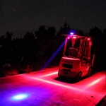 Универсална предупредителна LED ЛЕД червена светлина халоген лампа за безопасност на заден ход 12-80v 30W за мотокар електрокар багер валяк строителни и селскостопански машини пожарна кола и др.