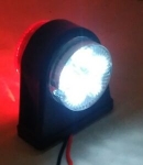 Комплект от 2 броя -12-V24V LED ЛЕД Гумени Диодени Странични Маркери Рогчета Светлини За Камион Ремарке Платформа Червено-Бяло