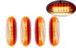 Комплект 4 броя LED Светодиоден Страничен Габарит, Оранжев, Бял, Червен цвят, 125mm x 44mm, 24V