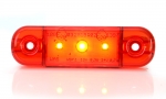 LED Светодиоден Габарит, Маркер, Токос, Червен, Е-Mark, 3 LED, 12V-24V, 8,4 см