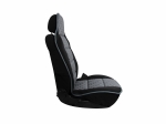 1+1 Универсални калъфи за предни седалки - релефни - еко кожа и текстил - черно със сиво