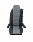 Универсален калъф за седалка на камион - релефен - еко кожа и текстил - Volvo, DAF, Man, Scania, Mercedes, Iveco - черно със сиво