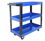 Помощна количка шкаф за инструменти на 3 нива с колелца синя