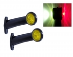 Комплект от 2 броя LED ЛЕД Гумени Гъвкави Диодни Странични Рогчета Маркери Габарити Светлини За Камион Ремарке Каравана Платформа 12V