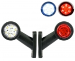 2x LED ЛЕД къси мини странични габаритни светлини тип рогче 12V 24V червено и бели за камион ремарке 2X MAR761