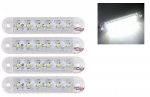 1 брой ЛЕД LED Бял Диоден Маркер Габарит Токос със 6 светодиода за камион ремарке бус ван каравана платформа 12V-24V