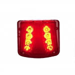 Комплект от 2 броя LED ЛЕД Плафон за регистрационен номер червен 12-24V за камион, ремарке, каравана, бус, трактор и др