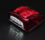 Комплект от 2 броя LED ЛЕД Плафон за регистрационен номер червен 12-24V за камион, ремарке, каравана, бус, трактор и др