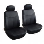 1 + 1 Универсални Калъфи/Тапицерия за предни автомобилни седалки, Eко кожа, Черно