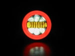 Комплект от 2 броя кръгли LED ЛЕД светодиодни стопове задна светлина с Neon неон ефект тип "хамбургер" 12V Ø14 см