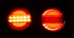 Комплект 2 Броя LED Лед Диоден Стоп Тип Хамбургер "Бягащ" Диниамичен Мигач, Ефект Неон Ø14cm, 12V-24V, За Камион, Ремарке, Бус , Каравана, Кемпер