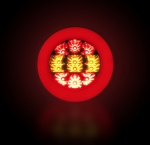 Комплект LED Светодиодни Стопове с Неон Ефект, Кръгли, Тип "Хамбургер" 12V-24V,  E4,  Ø14 см