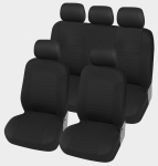 Универсална Авто тапицерия Kалъфи За Седалки Пълен Комплект 9 Части Черно