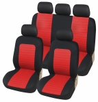 Универсална Авто тапицерия Kалъфи За Седалки Пълен Комплект 9 Части Червено Черно